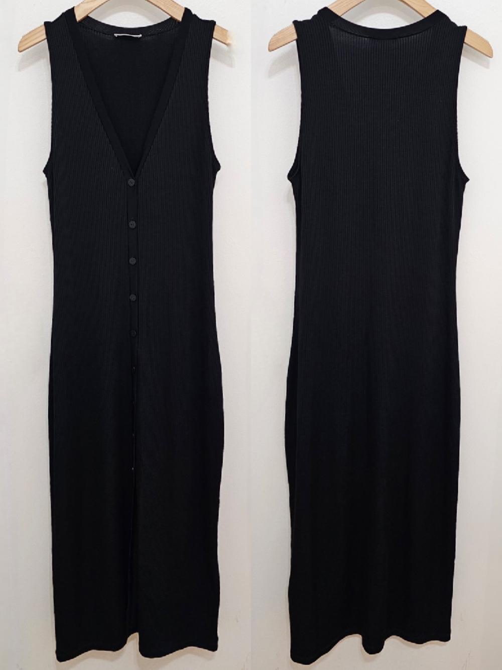 Aritzia Babaton Jayce Black Sleeveless Rib Knit Midi Dress - Picture 11 of 16